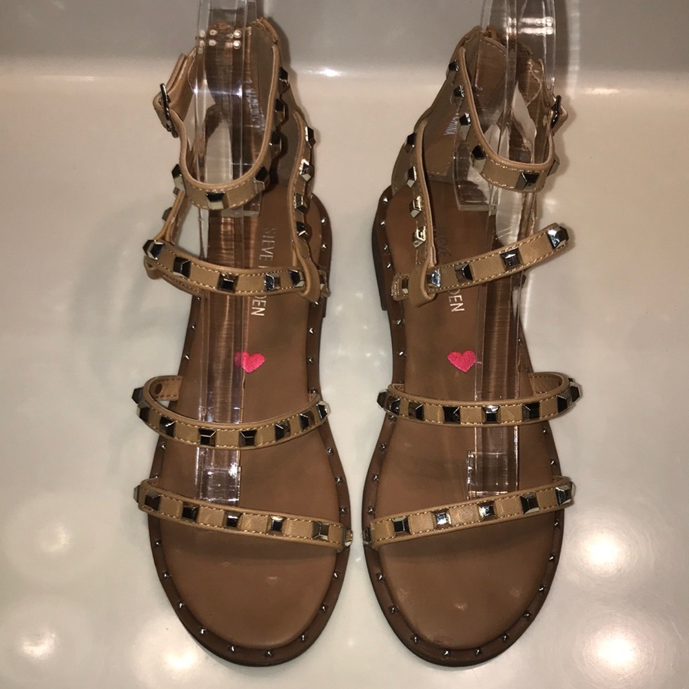 Steve Madden Tan Studded Kids Sandals